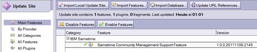 Hotfix importiert in Eclipse Update Site